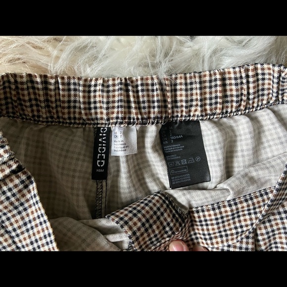 Plaid Brown Beige and Black Trouser Pant Size 2 - Picture 4 of 6